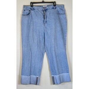 Carolina Blues/Carolina Colours Cuffed Denim Capris Womens Plus 20W